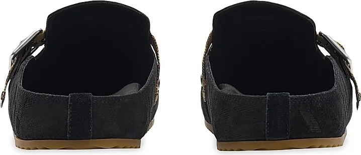 Men's Urchin Check-Trimmed Suede Clogs - Black - Size 6 - Image 3