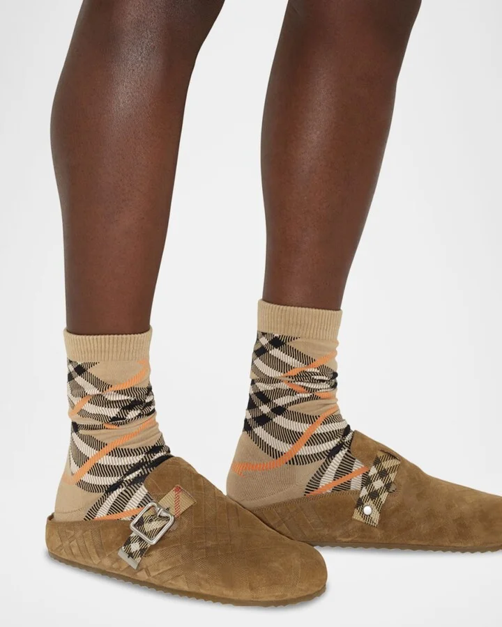 Men's Urchin Suede Check-Embossed Clogs - Image 3