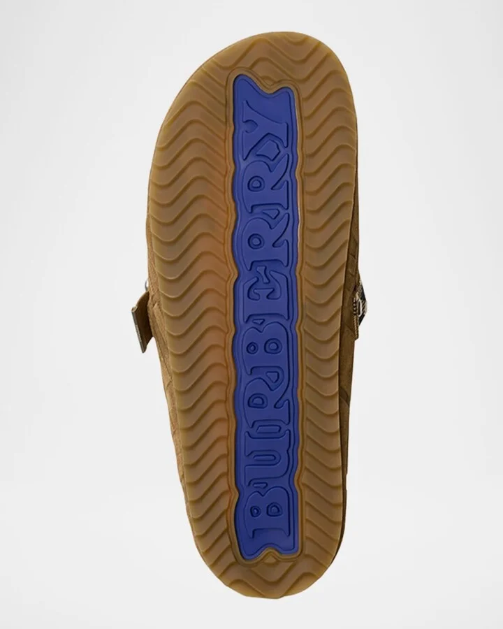 Men's Urchin Suede Check-Embossed Clogs - Image 5