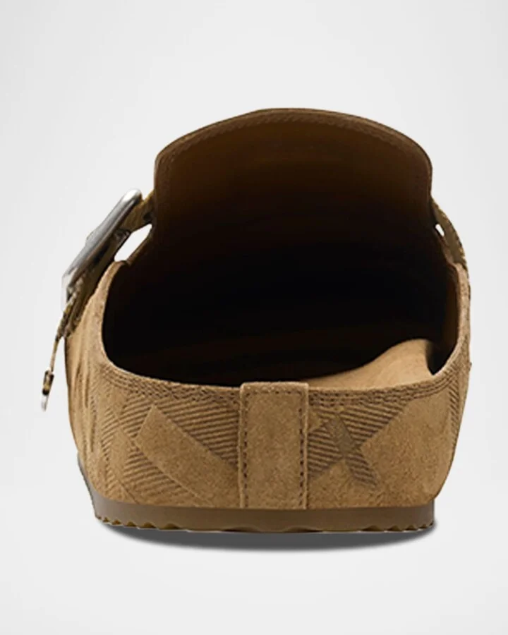 Men's Urchin Suede Check-Embossed Clogs - Image 7