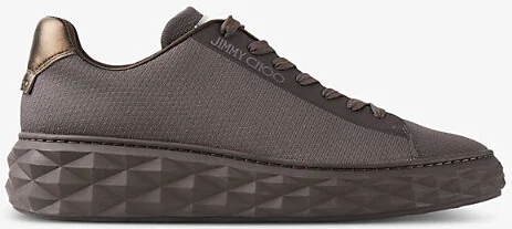 Mens V Coffee Diamond Light Maxi Logo-Embroidered Knitted Low-Top Trainers Eur 41 / 8 Uk Women