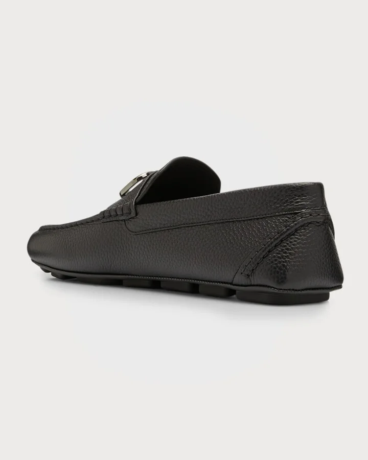 Men's V-Logo Leather Drivers - Image 2