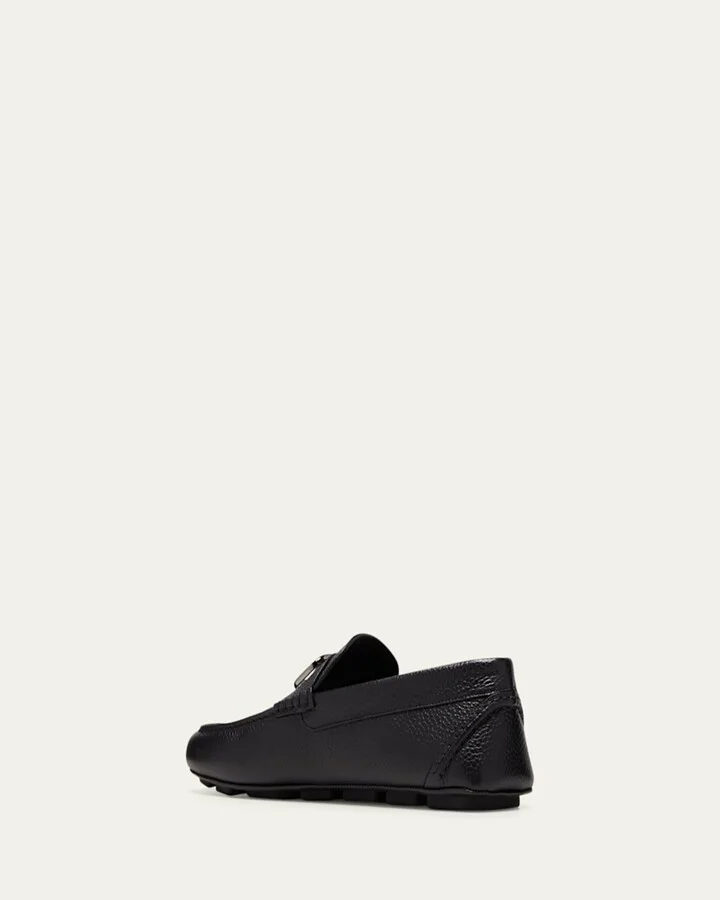 Men's V-Logo Leather Drivers - Image 5