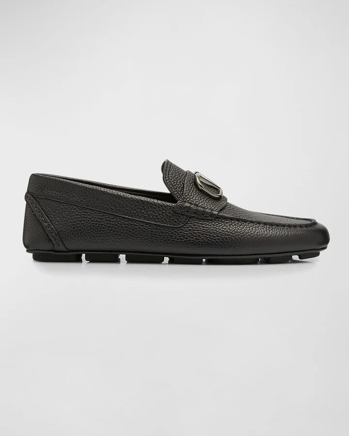 Men's V-Logo Leather Drivers