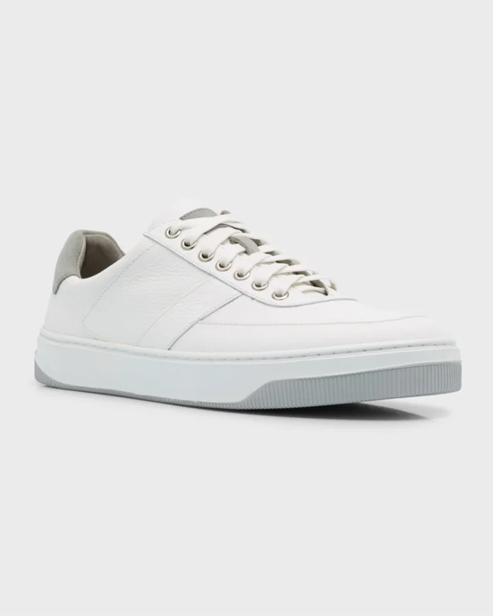 Men's Vantage Pebble Grain Leather Low-Top Sneakers - Image 4