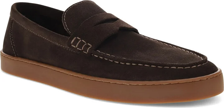 Mens Vaughn Suede Leather Casual Slip-On Penny Loafer Shoe