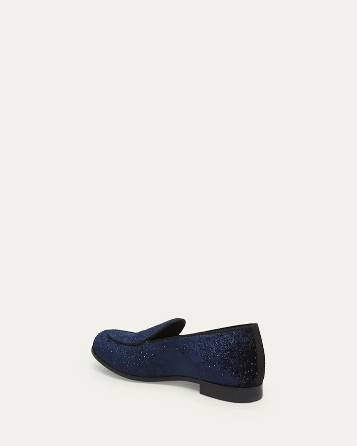Men's Velvet and Crystal Venetian Loafers - Image 7