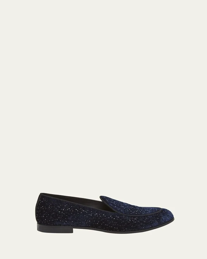 Men's Velvet and Crystal Venetian Loafers
