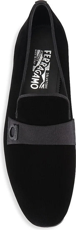 Men's Velvet Gancio Loafers - Black - Size 9 - Image 4