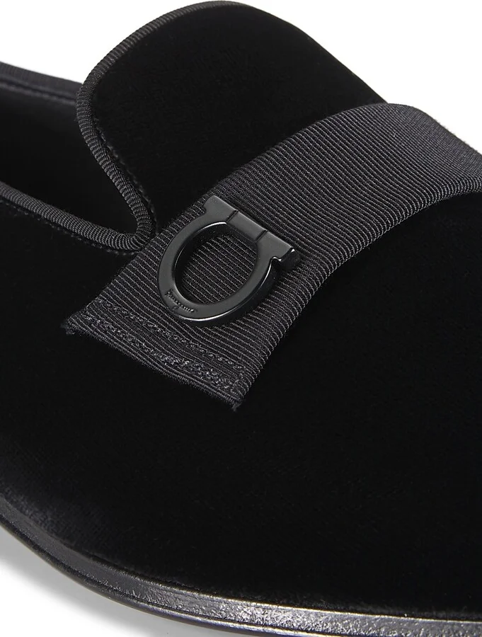 Men's Velvet Gancio Loafers - Black - Size 9 - Image 5