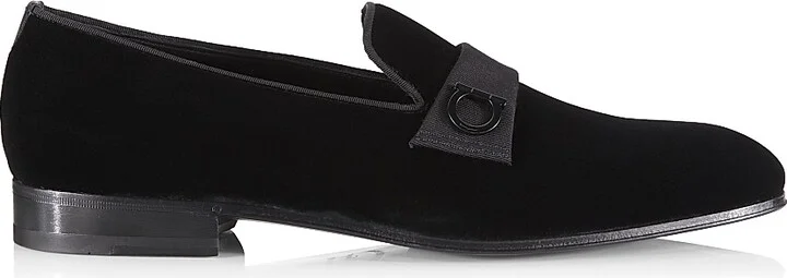Men's Velvet Gancio Loafers - Black - Size 9