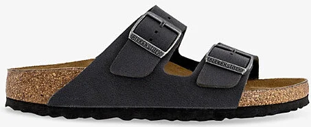 Mens Velvet Grey Birko Arizona Double-Strap Leather Sandals Eur 41.5 / 7.5 Uk Men