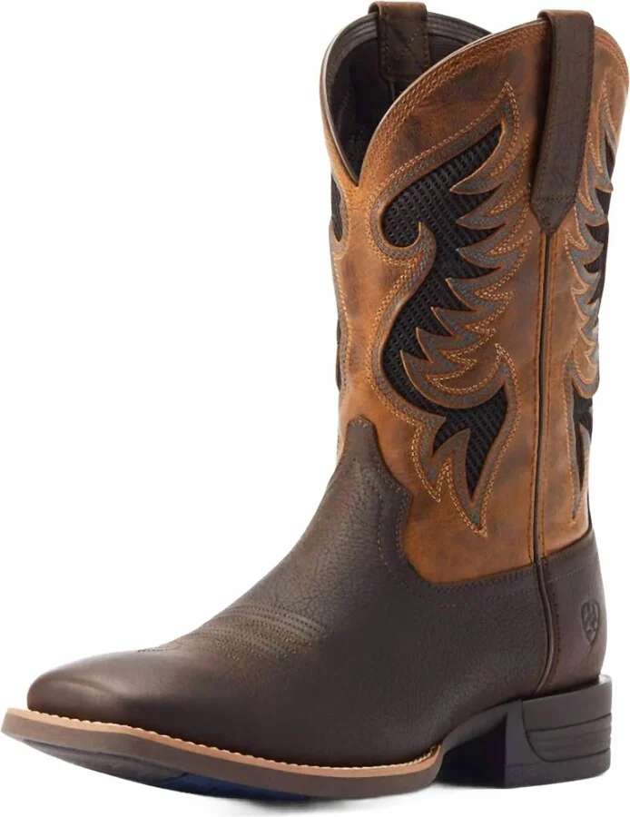 Men's Vettek Cowpuncher Shockshield Boot In Brown/mustard