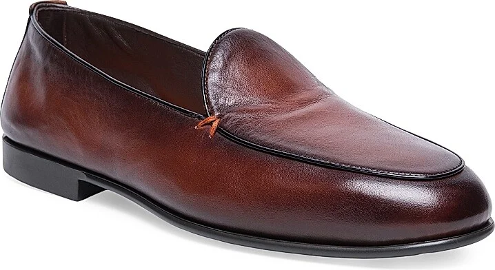 Men's Vibe Burnished Leather Loafers - Dark Brown - Size 8 - Image 2