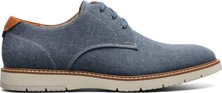 Men's Vibe Canvas Plain Toe Oxford Shoes - Medium Width In Blue