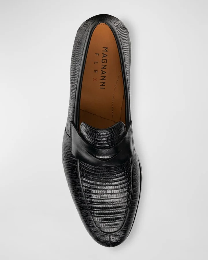 Men's Vincente Lizard Penny Loafers - Image 2