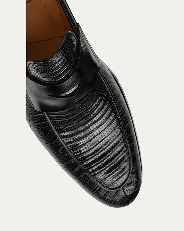 Men's Vincente Lizard Penny Loafers - Image 2