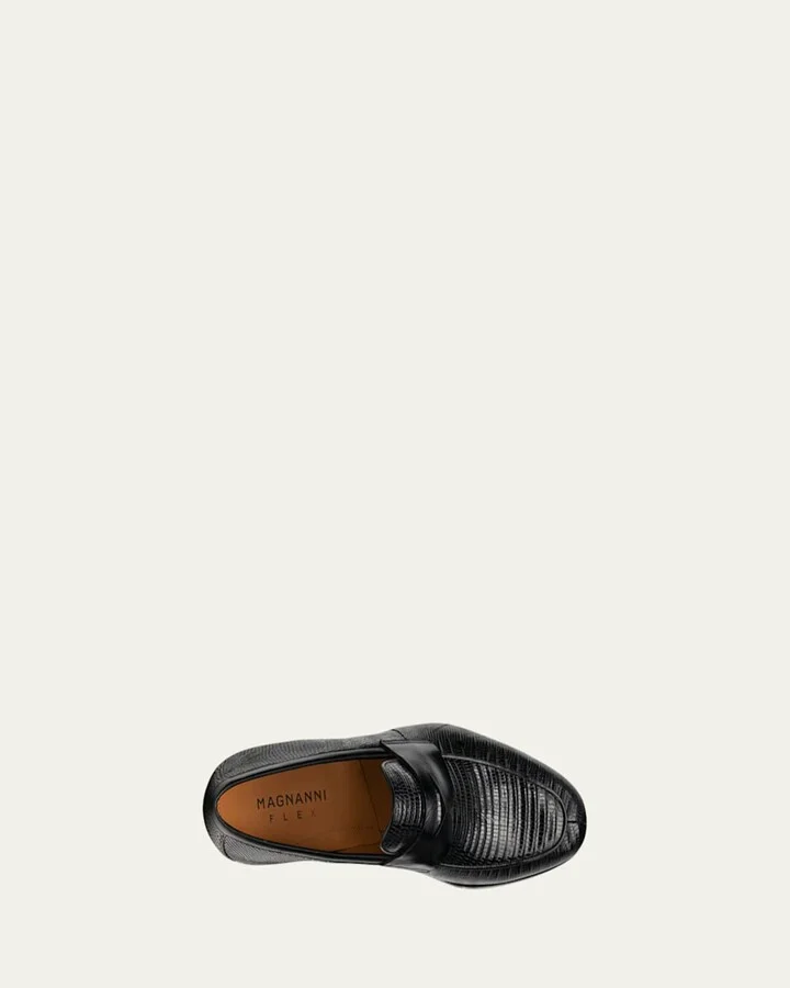 Men's Vincente Lizard Penny Loafers - Image 4