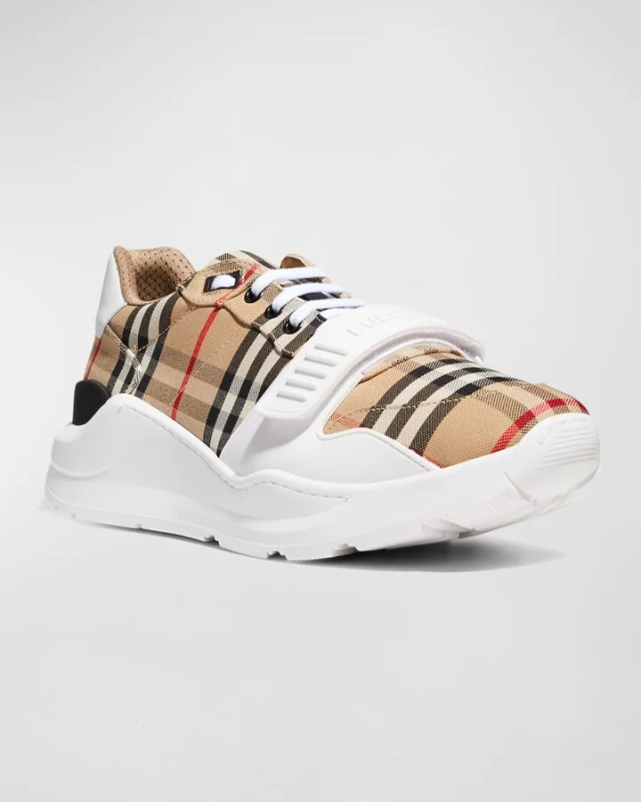 Men's Vintage Check Canvas Low-Top Sneakers - Image 5