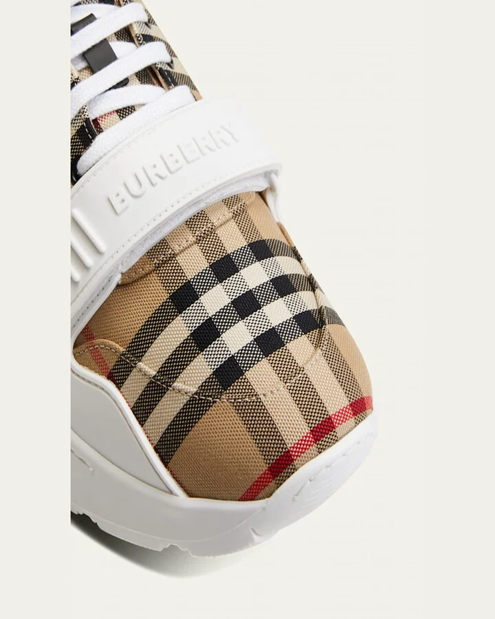 Men's Vintage Check Canvas Low-Top Sneakers - Image 3