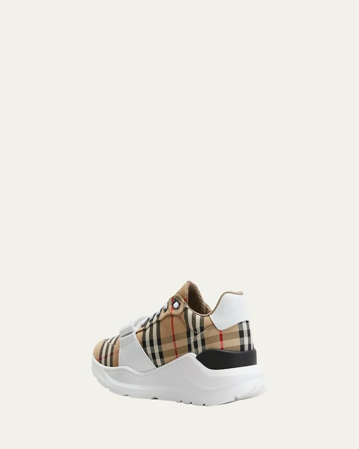 Men's Vintage Check Canvas Low-Top Sneakers - Image 4