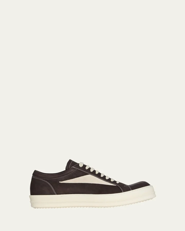 Men's Vintage Sneaks Nubuck and Suede Low-Top Sneakers