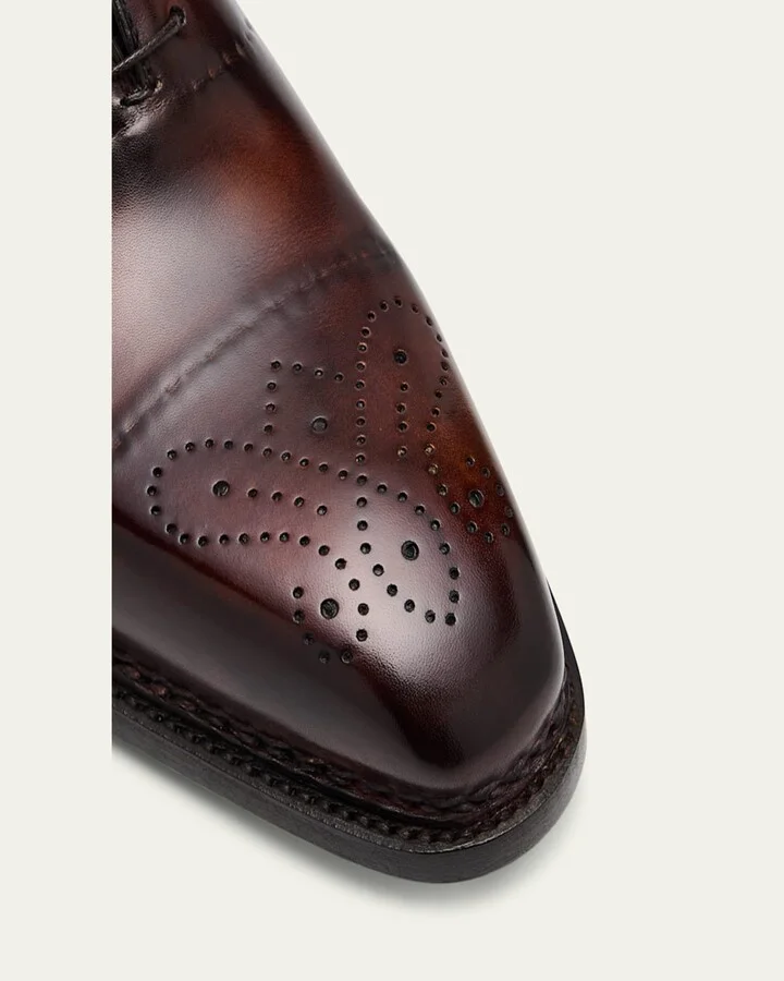 Men's Vittorio Reverse Stitch Perforated Cap-Toe Oxfords - Image 4