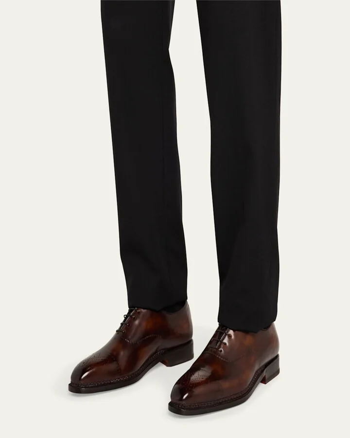 Men's Vittorio Reverse Stitch Perforated Cap-Toe Oxfords - Image 5