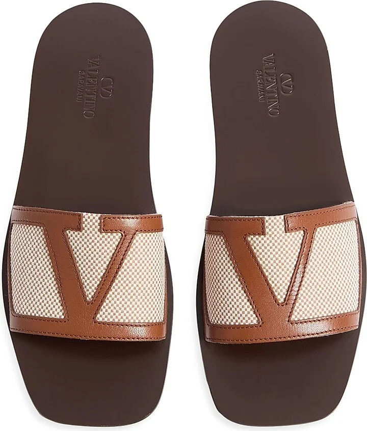 Men's Viva Superstar Slide Sandals in Canvas and Nappa - Natural Tobacco - Size 9 - Image 4