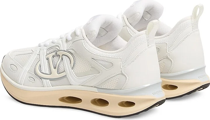 Men's VLogo Easyjog Low-Top Sneakers in Calfskin - White Ivory - Size 9 - Image 3