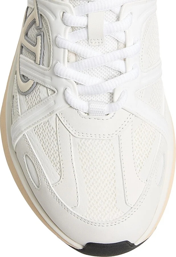 Men's VLogo Easyjog Low-Top Sneakers in Calfskin - White Ivory - Size 9 - Image 5