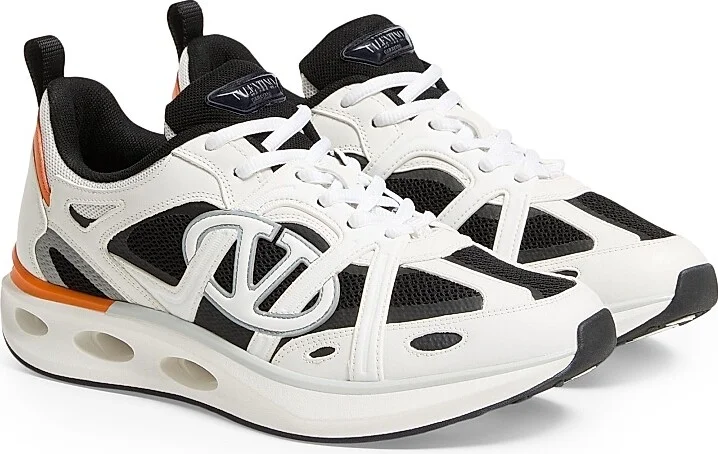 Men's VLogo Easyjog Low-Top Sneakers in Calfskin - White Ivory - Size 9 - Image 9