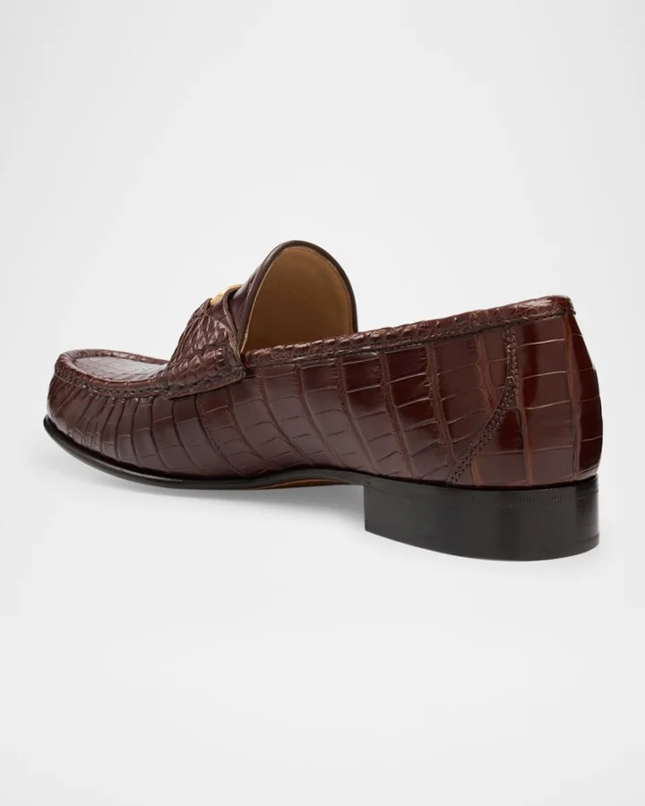 Men's VLogo Signature Crocodile Loafers - Image 2