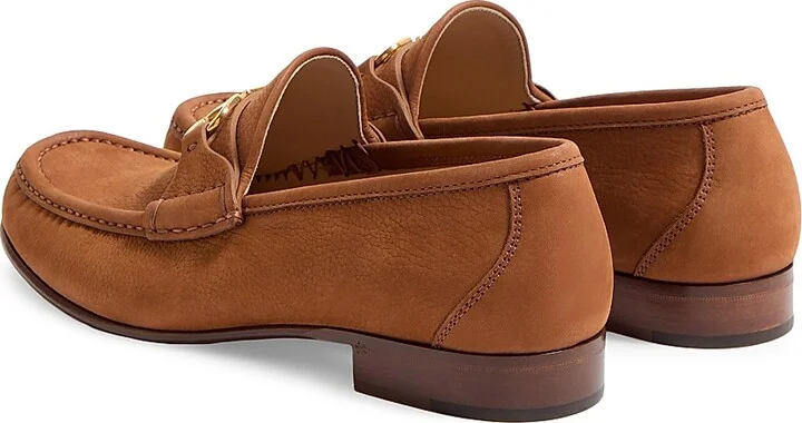 Men's VLogo Signature Deerskin Suede Loafers - Tobacco - Size 9 - Image 3