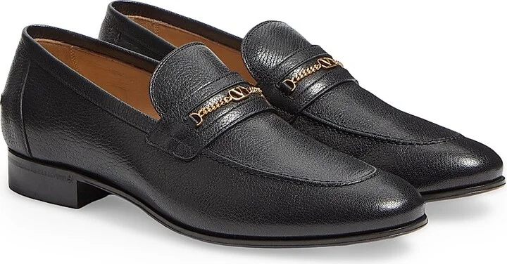 Men's VLogo Signature Kidskin Moccasin Loafers - Black - Size 10 - Image 2