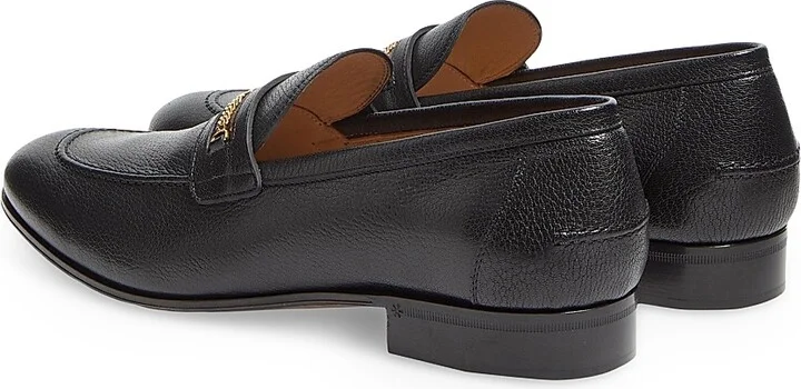 Men's VLogo Signature Kidskin Moccasin Loafers - Black - Size 10 - Image 4