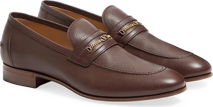Men's VLogo Signature Kidskin Moccasin Loafers - Black - Size 10 - Image 8
