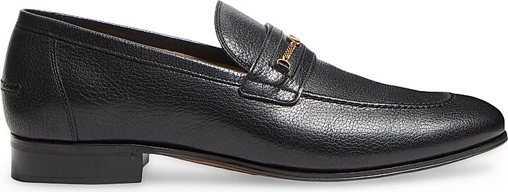 Men's VLogo Signature Kidskin Moccasin Loafers - Black - Size 10