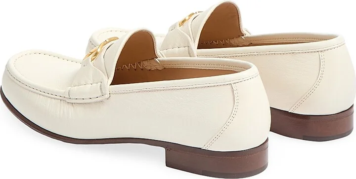 Men's VLogo Signature Kidskin Moccasin Loafers - Ivory - Size 10 - Image 3