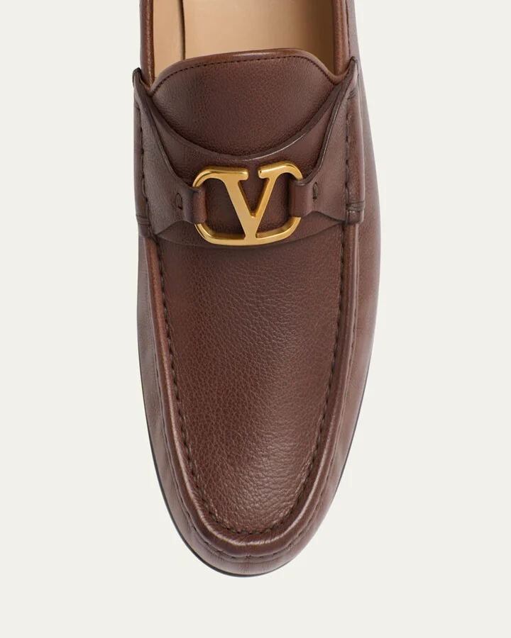 Men's VLogo Signature Leather Penny Loafers - Image 3