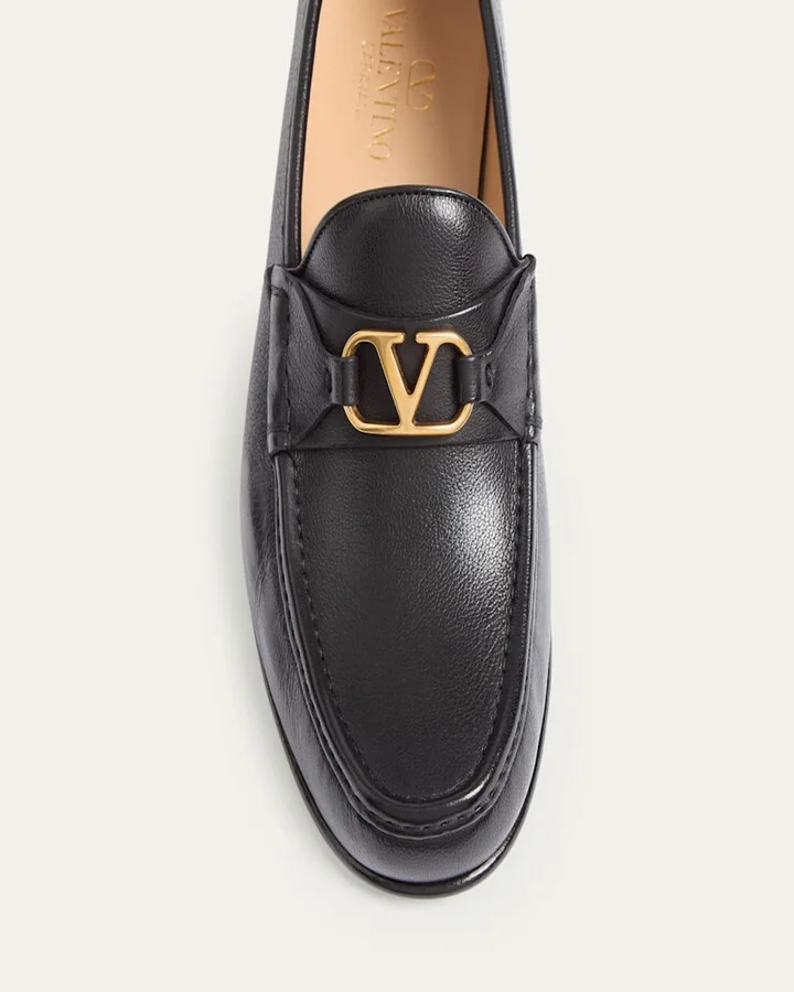 Men's VLogo Signature Leather Penny Loafers - Image 6