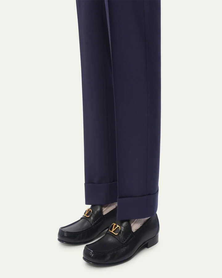 Men's VLogo Signature Leather Penny Loafers - Image 7