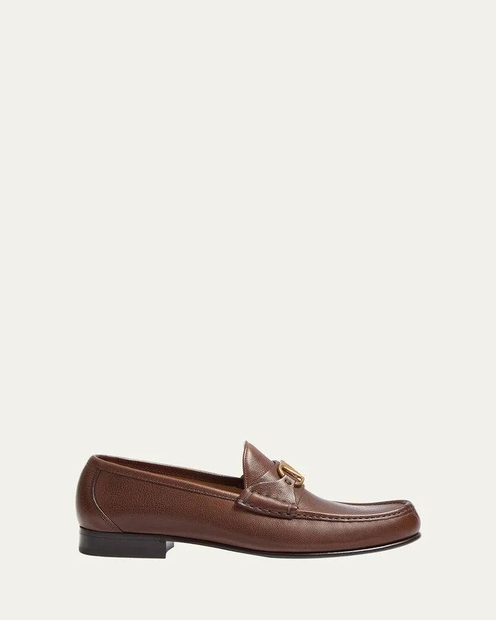 Men's VLogo Signature Leather Penny Loafers