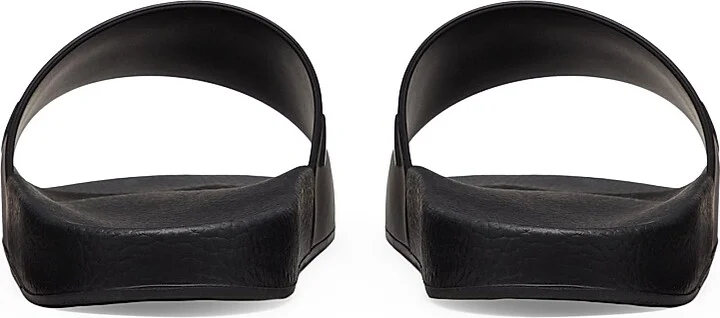 Men's VLTN Rubber Slider Sandals - Black - Size 7 - Image 3