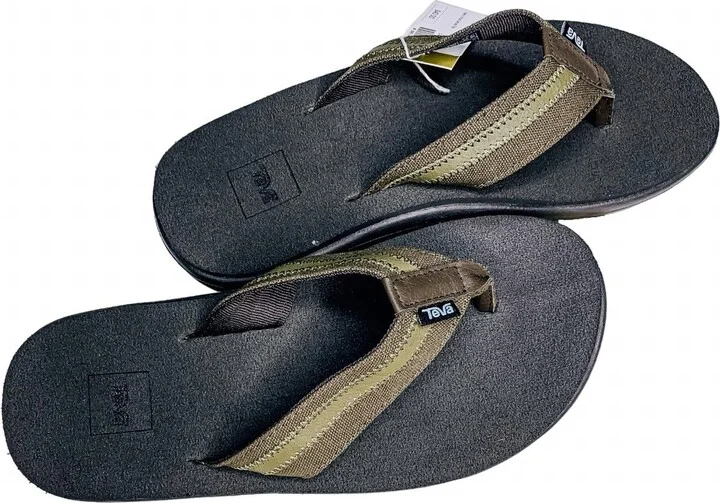 Men's Voya Canvas Flip Flop In Dark Olive