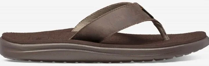 Men's Voya Flip Leather Sandal In Chocolate Brown