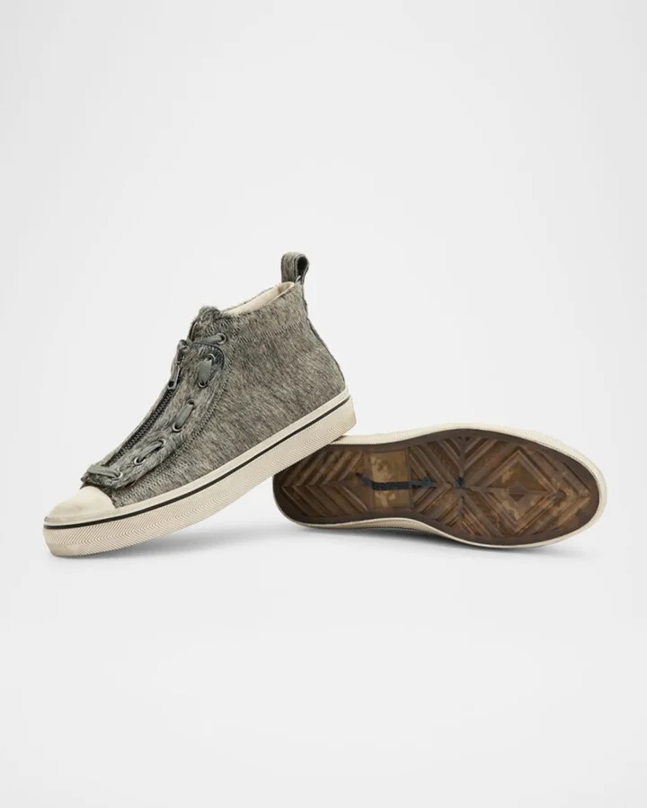 Men's Vulc Degrade Calf Hair Leather Mid-Top Sneakers - Image 2