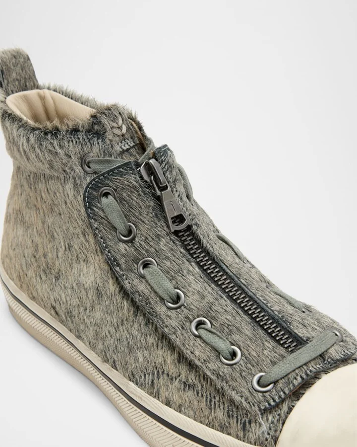 Men's Vulc Degrade Calf Hair Leather Mid-Top Sneakers - Image 6