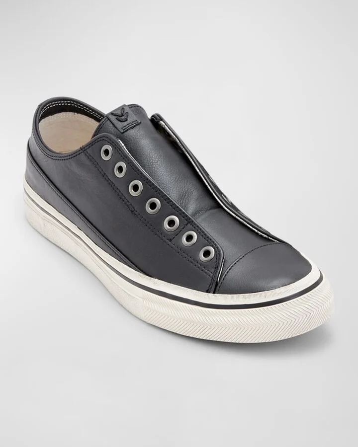 Men's Vulc Laceless Low Top Leather Shoes - Image 6