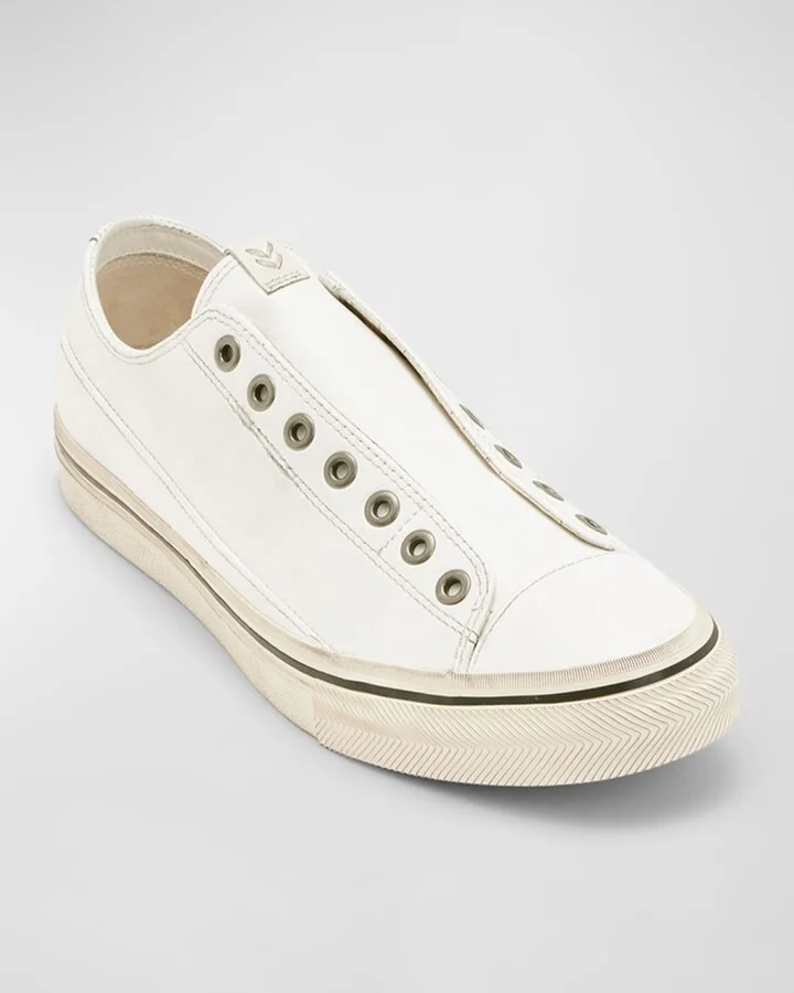 Men's Vulc Laceless Low Top Leather Shoes - Image 9